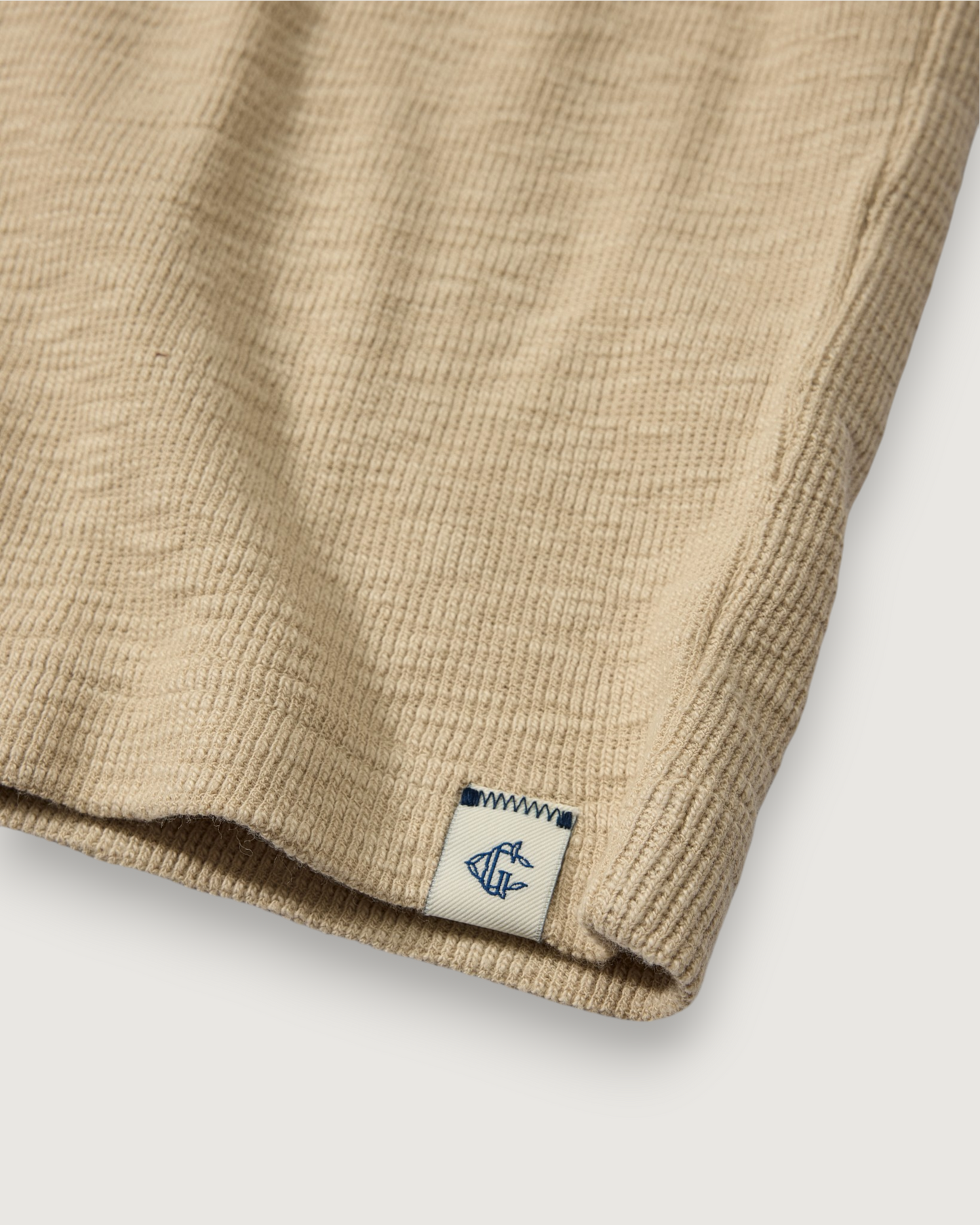 Clint Waffle Cotton Short Sleeve Henley - Dried Herb