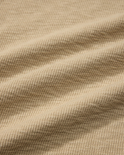 Clint Waffle Cotton Short Sleeve Henley - Dried Herb