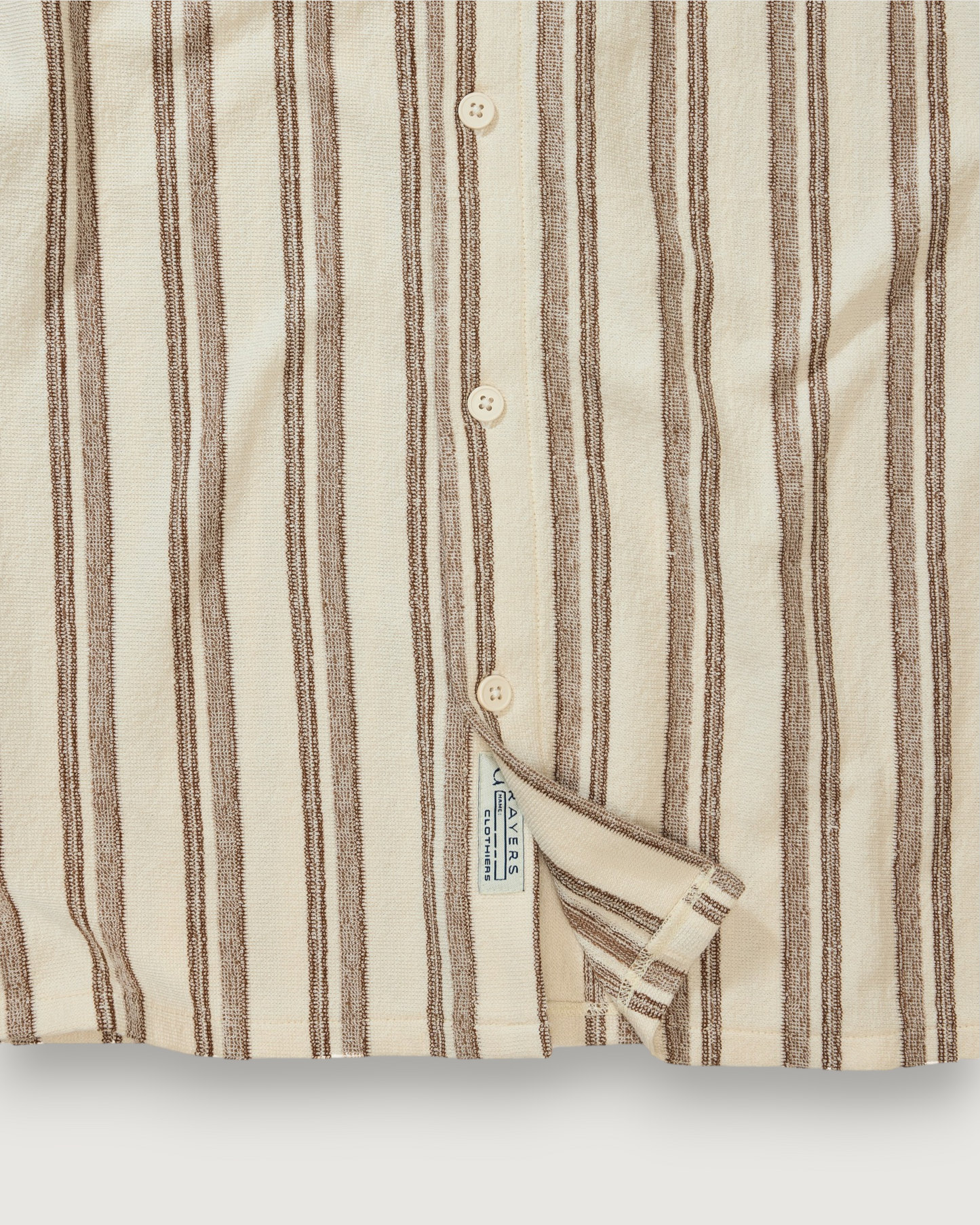 Baja Loopback Camp Shirt - Biscuit Cream Stripe