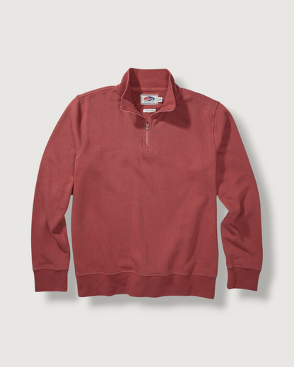 Sunfaded Terry 1/4 Zip - Marsala