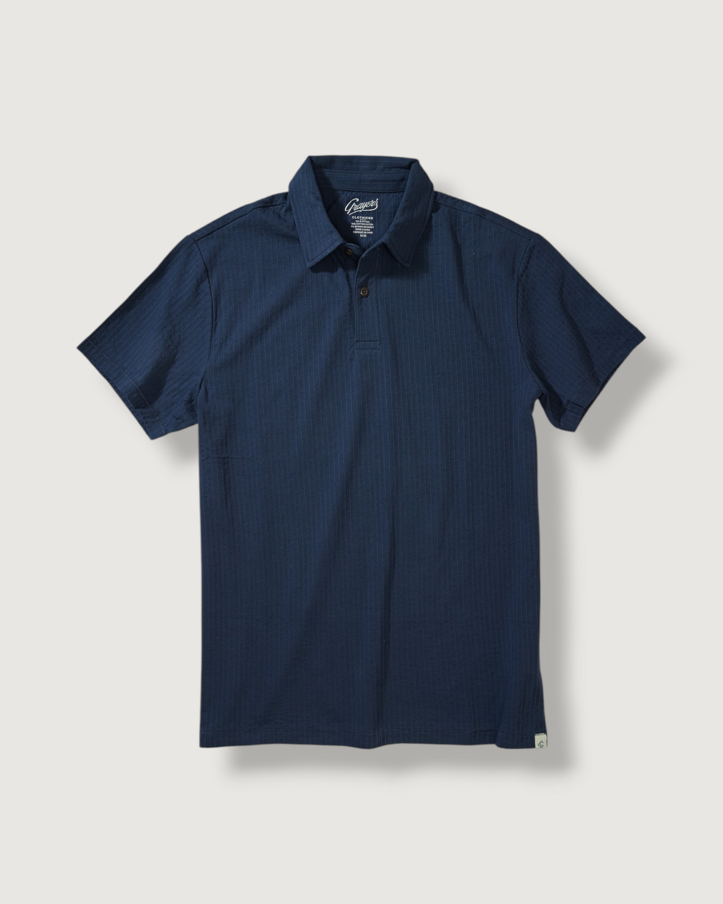 Moderno Jersey Seersucker Polo - Navy