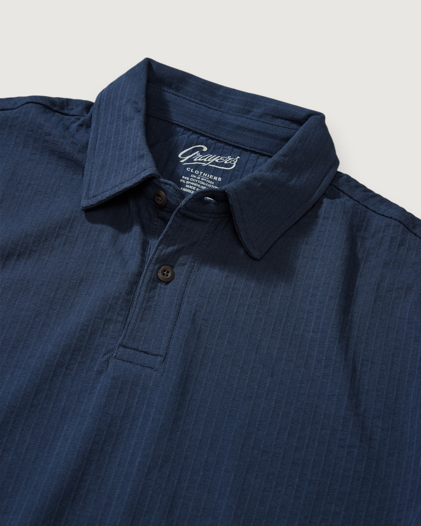 Moderno Jersey Seersucker Polo - Navy