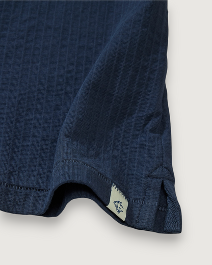 Moderno Jersey Seersucker Polo - Navy