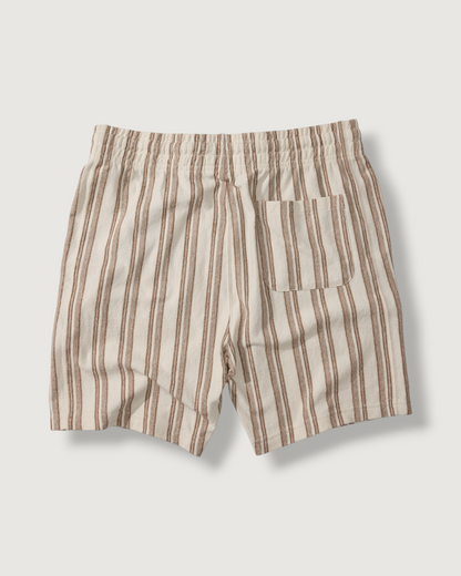 Baja Loopback Shorts 7" - Biscuit Cream Stripe
