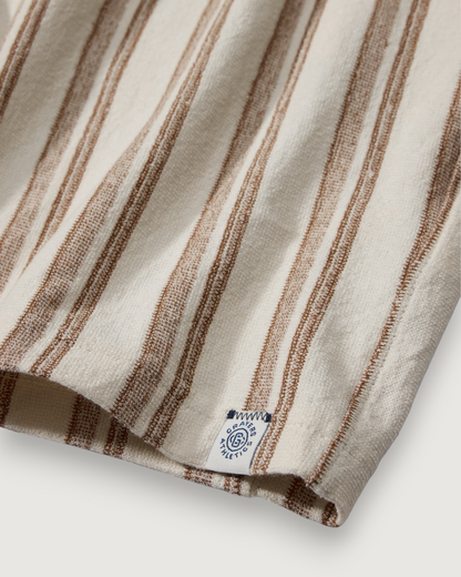 Baja Loopback Shorts 7" - Biscuit Cream Stripe