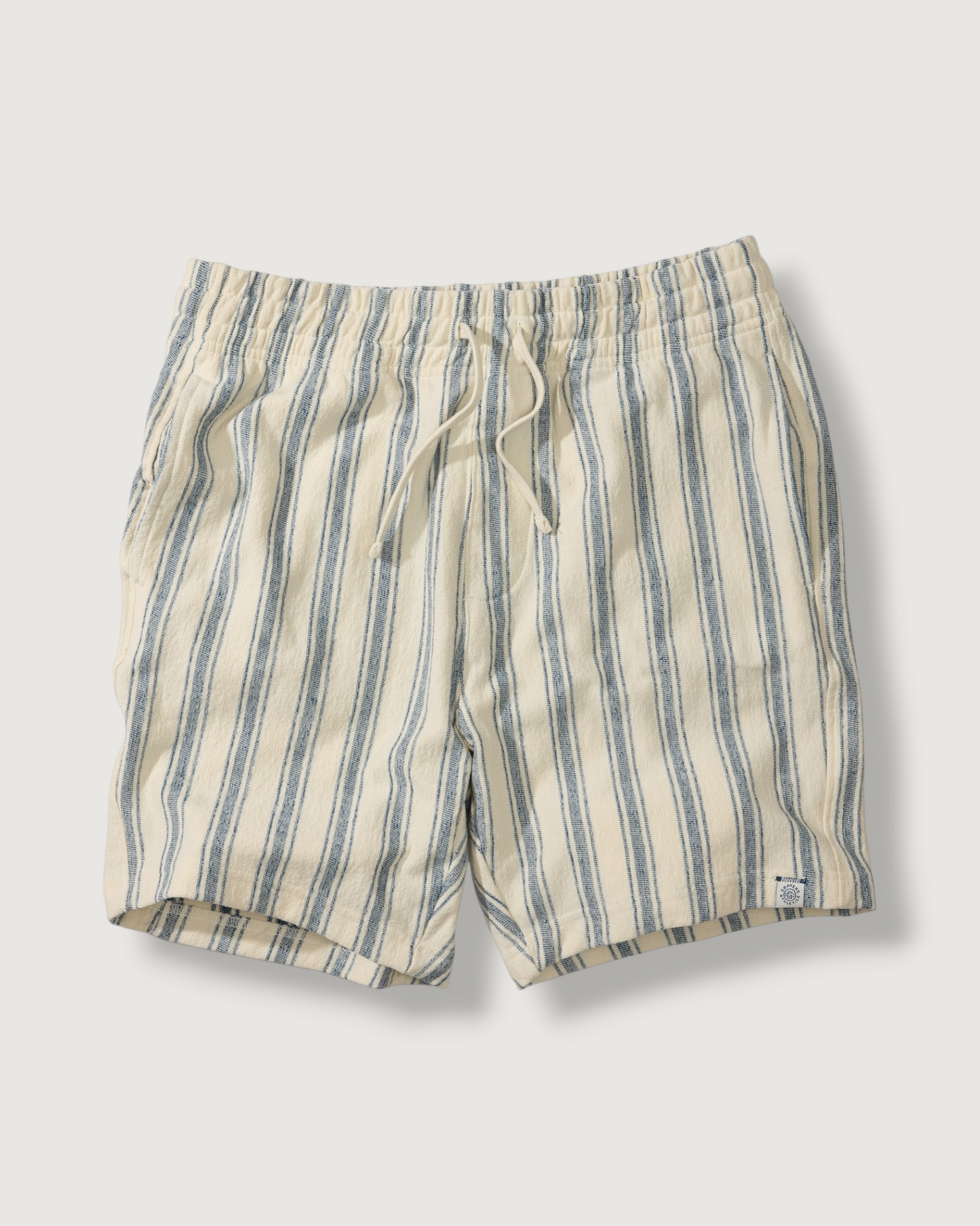 Baja Loopback Shorts 7" - Teal Cream Stripe