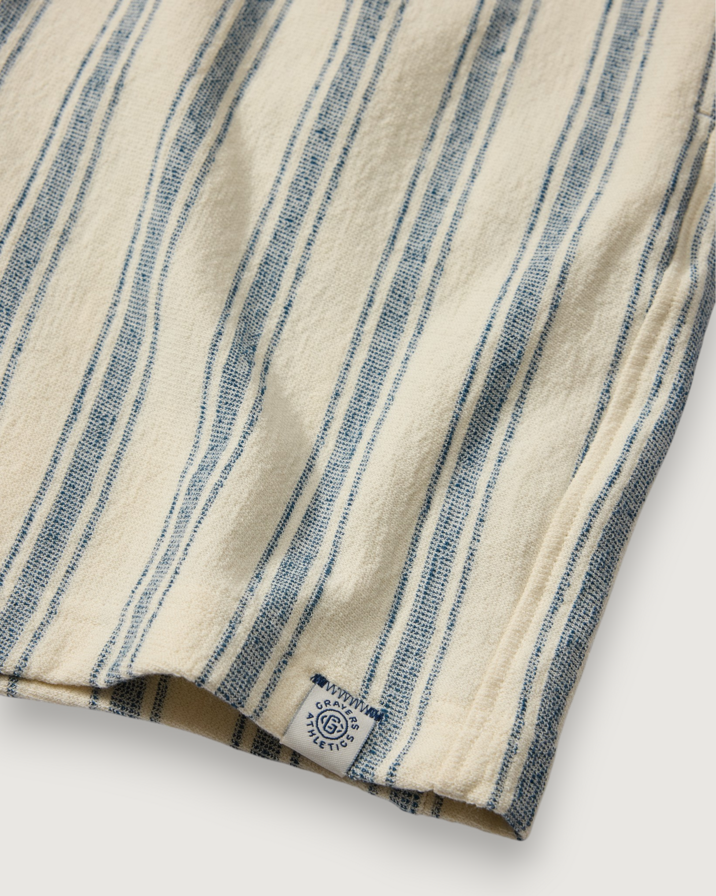 Baja Loopback Shorts 7" - Teal Cream Stripe