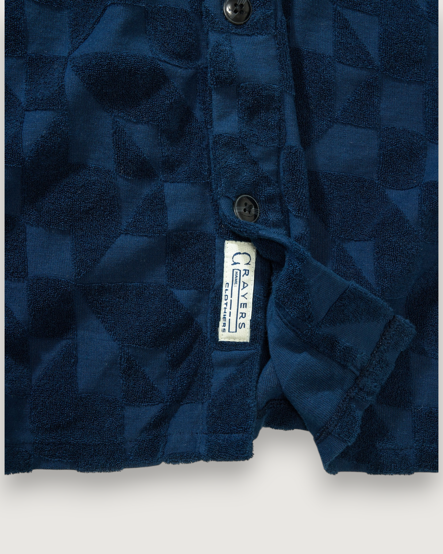 Lalo Terry Jacquard Camp Shirt - Navy