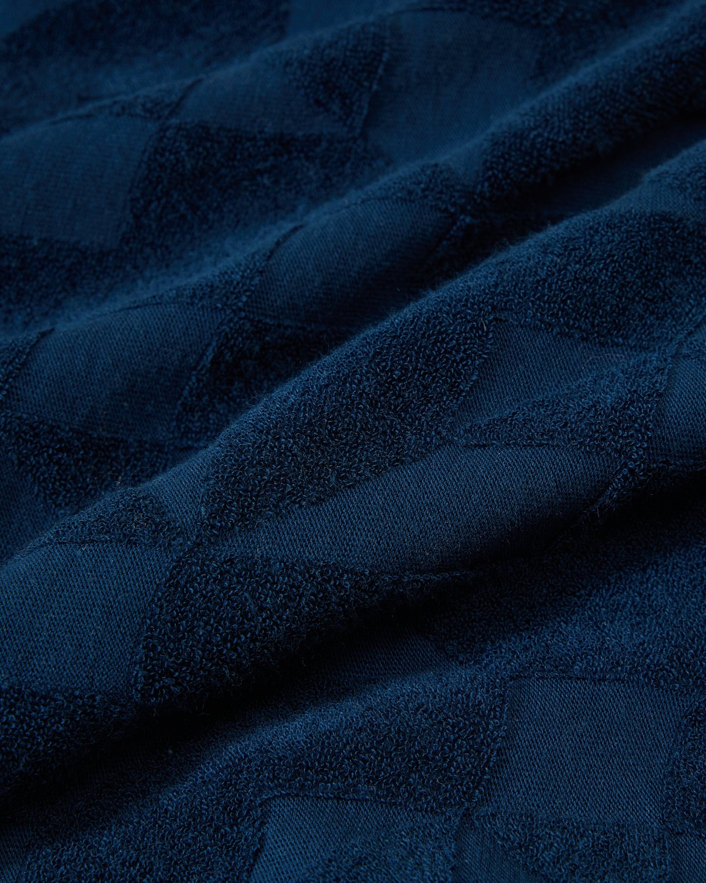 Lalo Terry Jacquard Camp Shirt - Navy