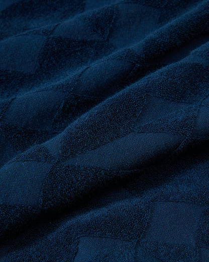 Lalo Terry Jacquard Camp Shirt - Navy