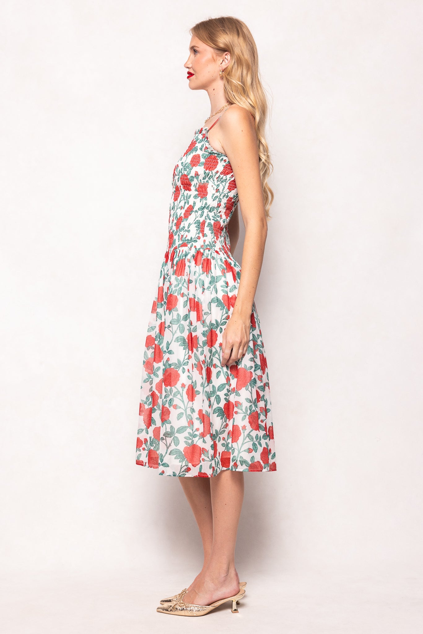 Kimberly Dress in Red Roses