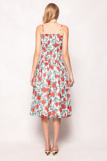 Kimberly Dress in Red Roses
