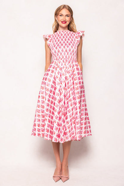 Kylie Dress in Rouge Lattice Floral
