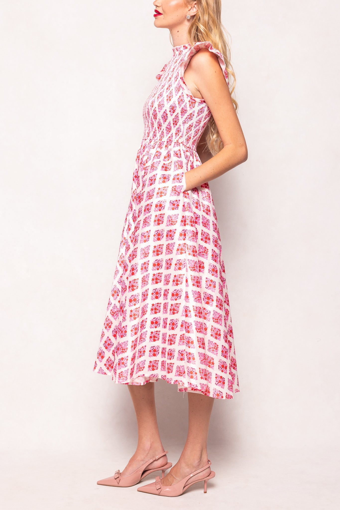 Kylie Dress in Rouge Lattice Floral