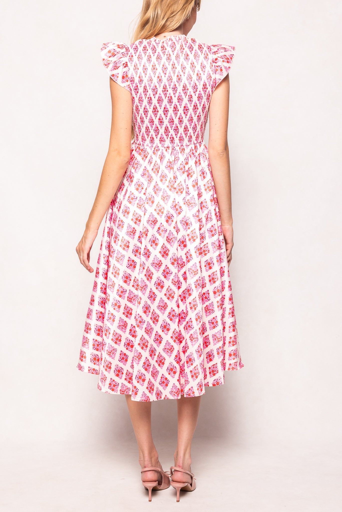Kylie Dress in Rouge Lattice Floral