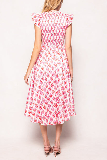 Kylie Dress in Rouge Lattice Floral