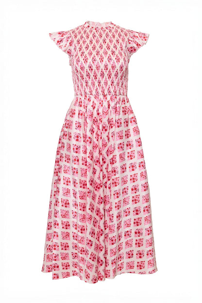Kylie Dress in Rouge Lattice Floral