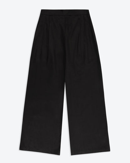 Lowie Black Lyocell Wide Leg Trouser