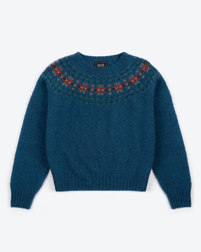 Lowie Blue Fair Isle Yoke Jumper