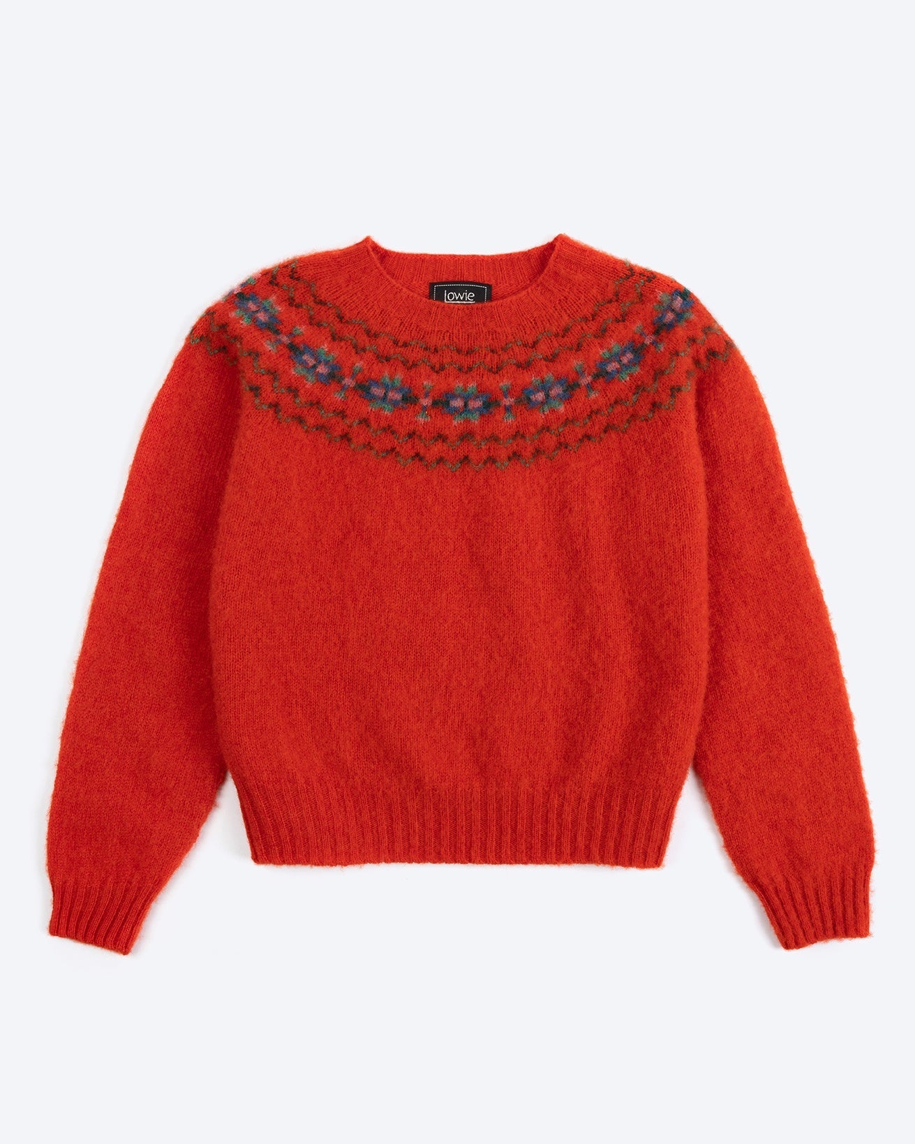 Lowie Red Fair Isle Yoke Jumper