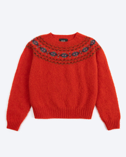 Lowie Red Fair Isle Yoke Jumper
