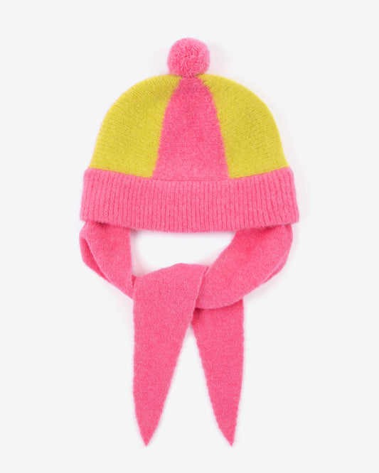 Lowie Alpaca Stripe Yellow/Pink Hat