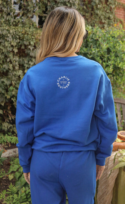 charlie southern: couch club sweatshirt - royal