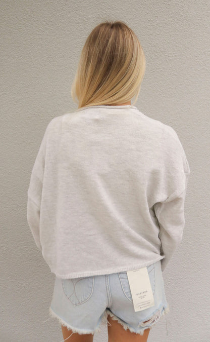 beat of your heart cardigan - light grey