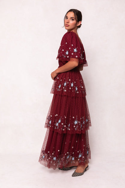 Mabel Dress in Burgundy
