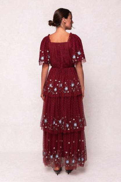 Mabel Dress in Burgundy