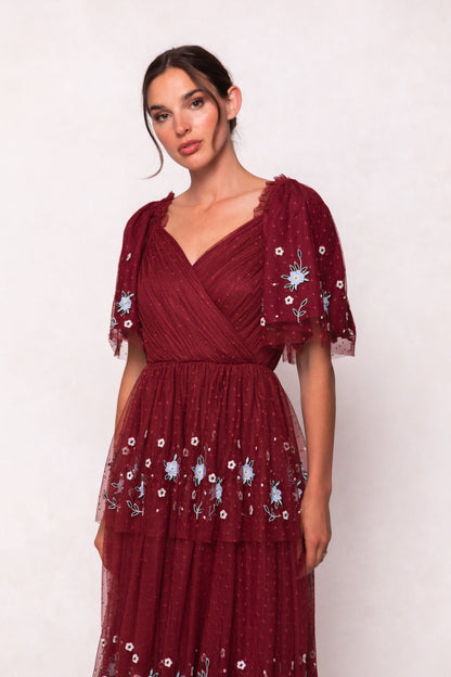 Mabel Dress in Burgundy