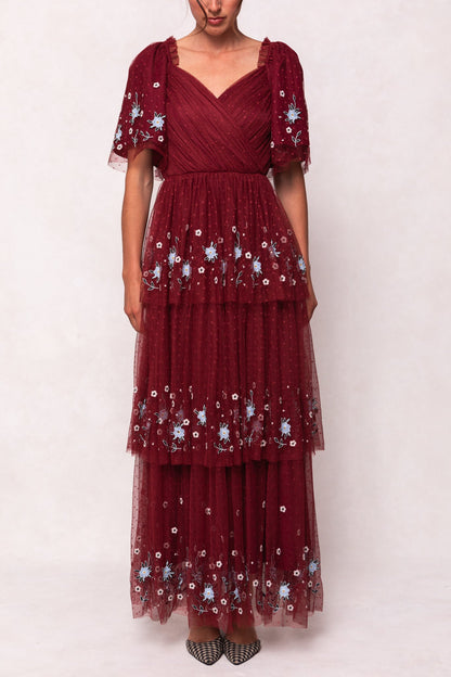 Mabel Dress in Burgundy