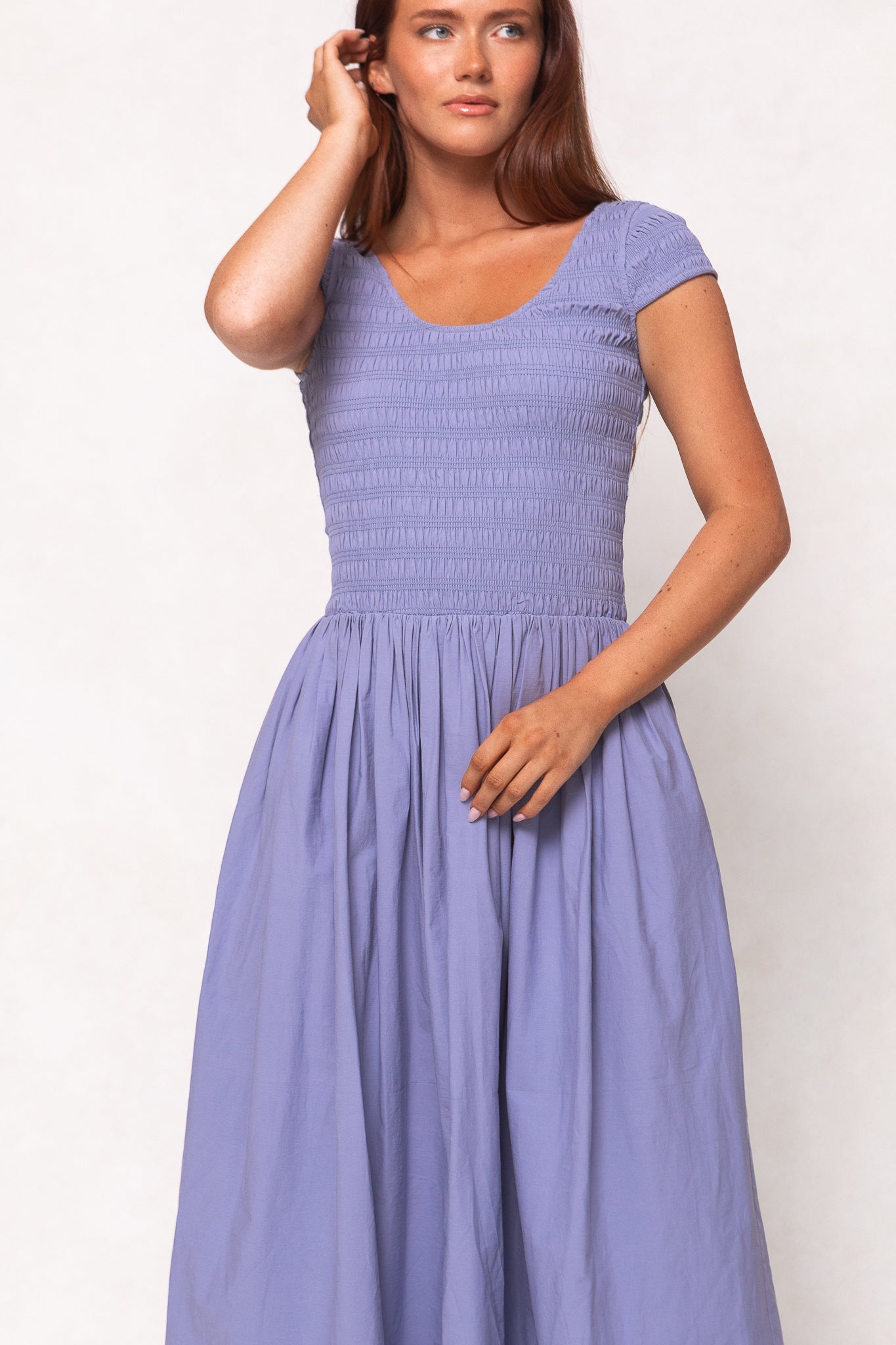 Marlow Cap Sleeve Dress in Blue