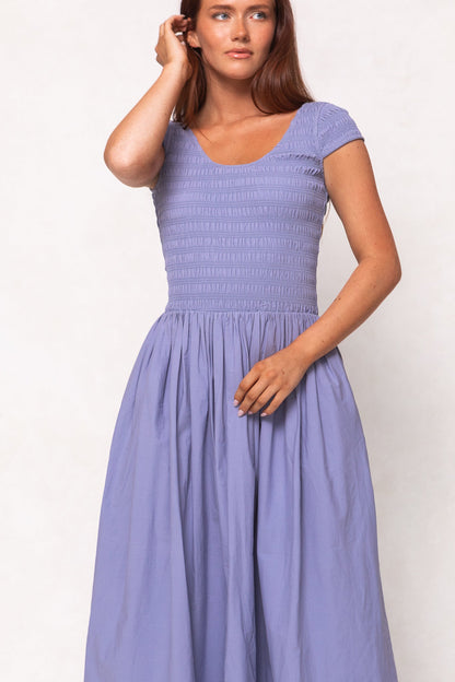Marlow Cap Sleeve Dress in Blue