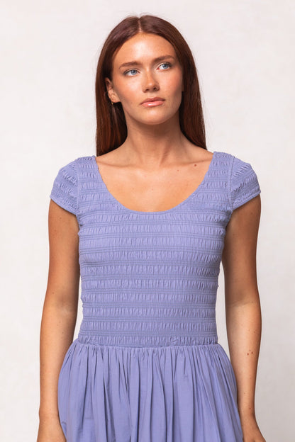 Marlow Cap Sleeve Dress in Blue