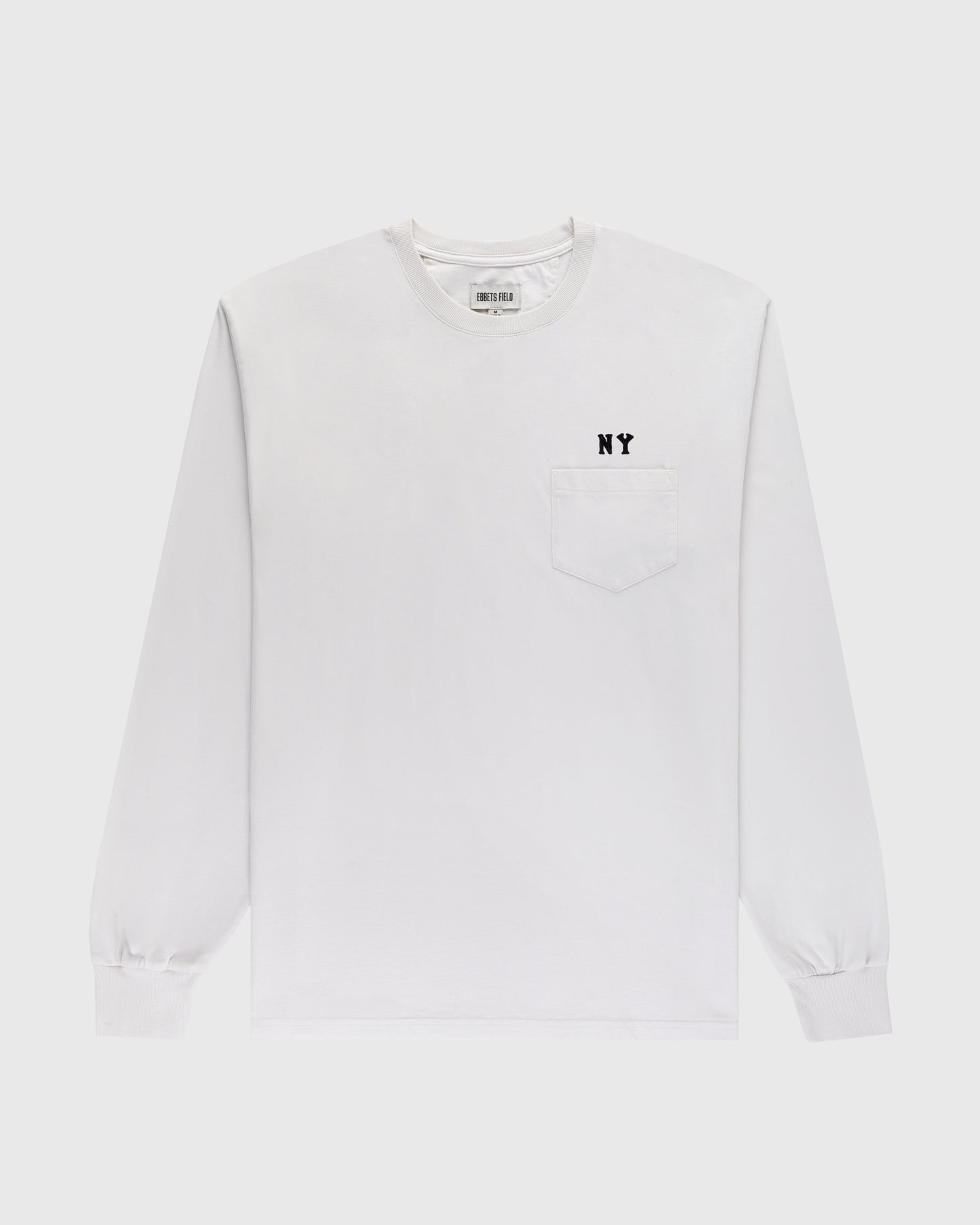 New York Black Yankees Embroidered 'NY' Long Sleeve Pocket Tee