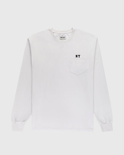 New York Black Yankees Embroidered 'NY' Long Sleeve Pocket Tee