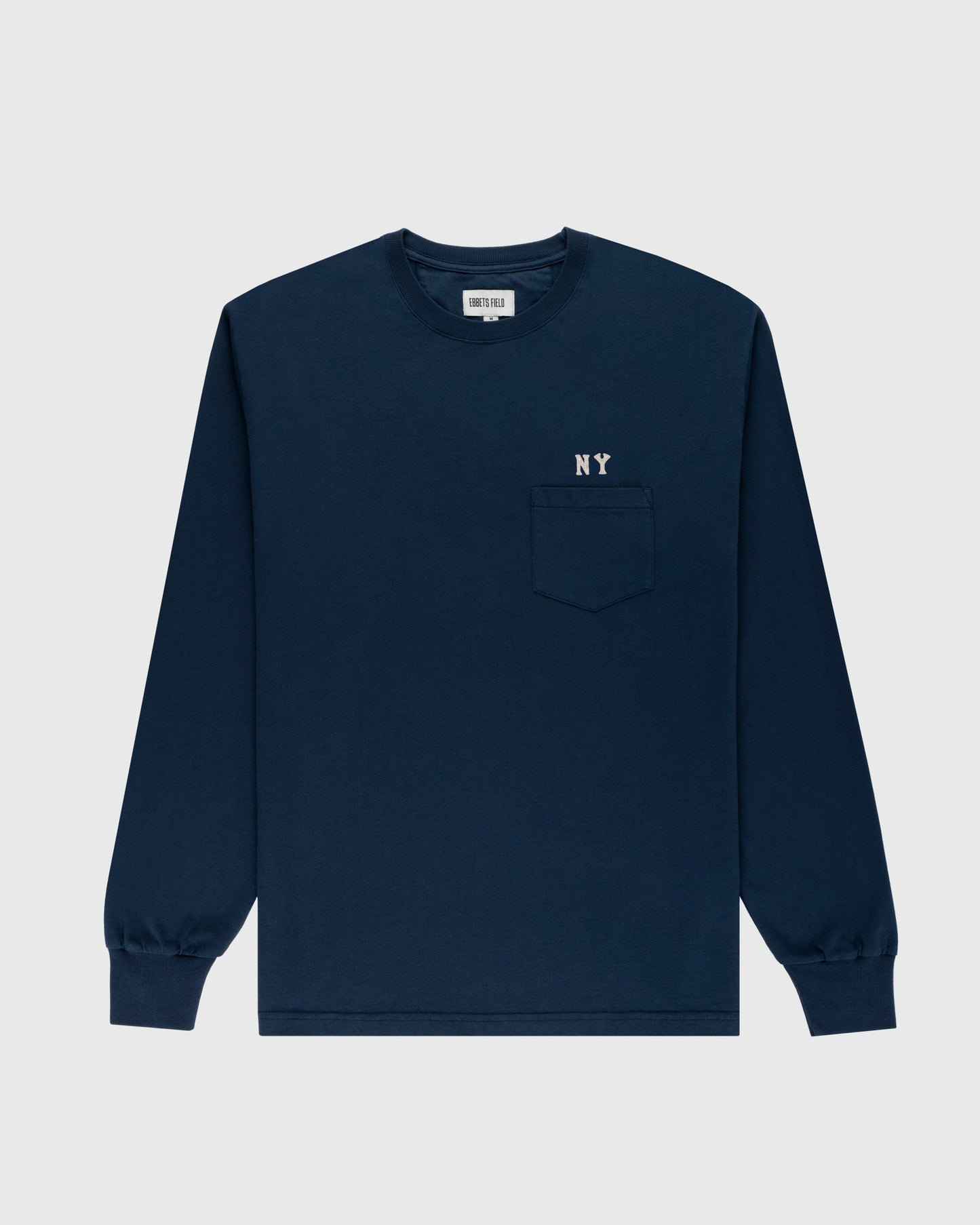 New York Black Yankees Embroidered 'NY' Long Sleeve Pocket Tee