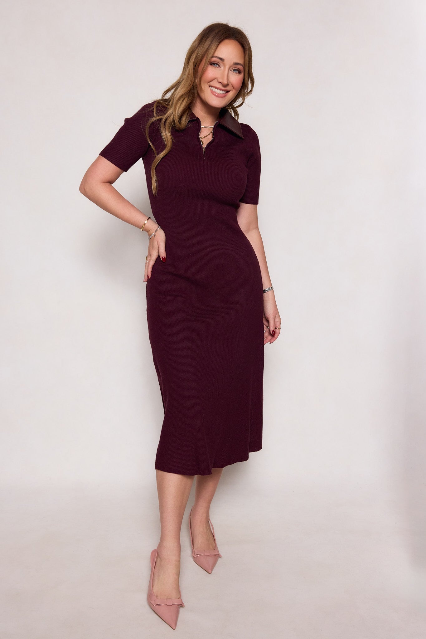 Ora Dress in Burgundy