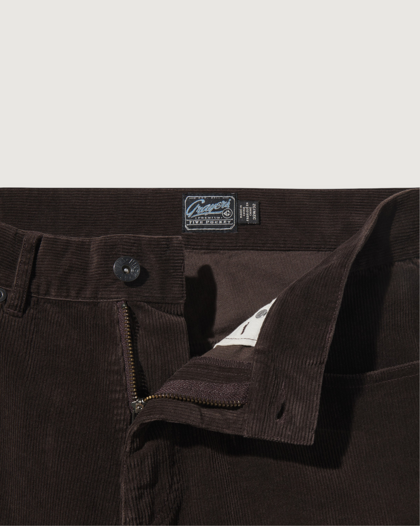 Burlington 5 Pocket Stretch Corduroy  - Coffee Bean
