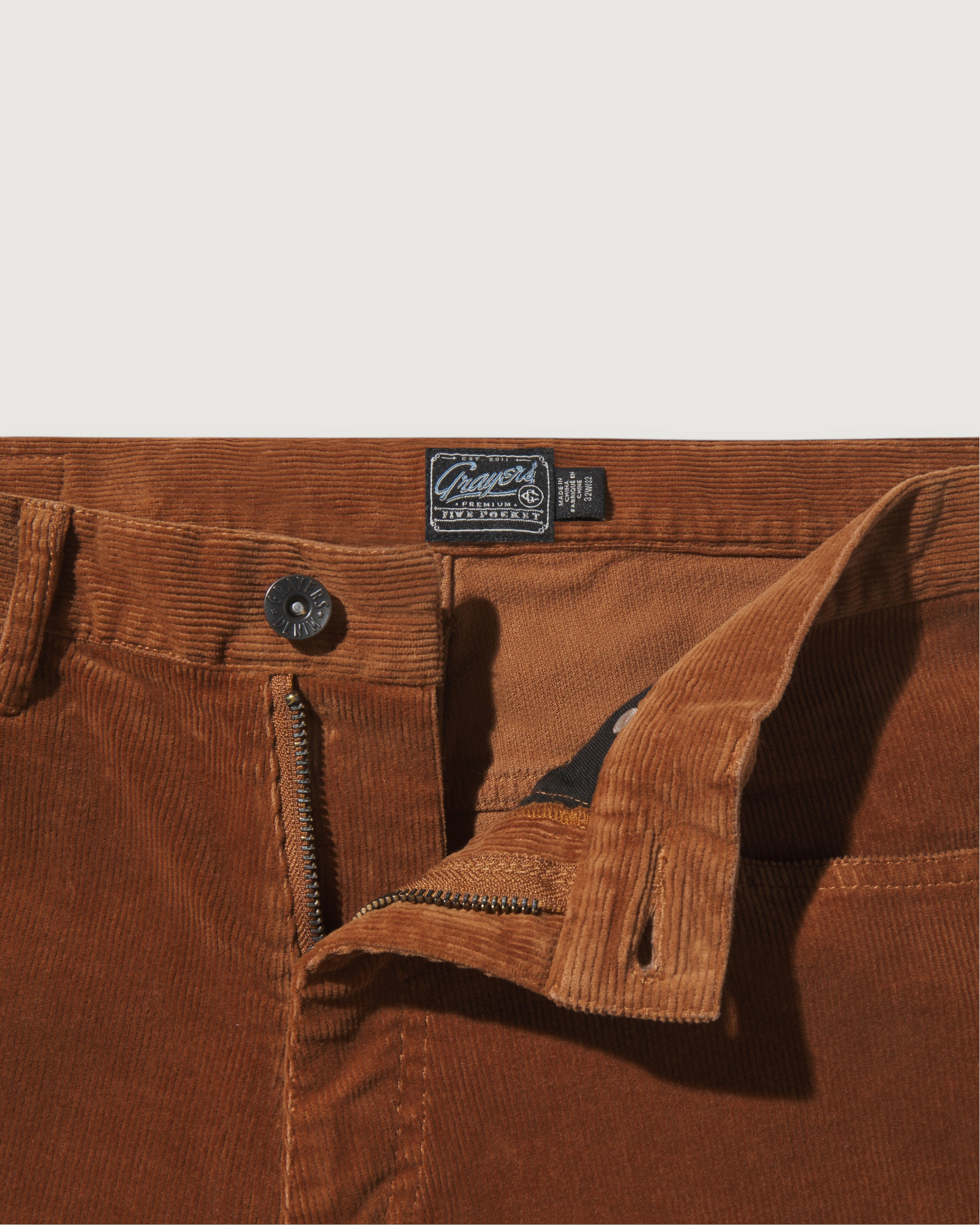 Burlington 5 Pocket Stretch Corduroy - Rawhide