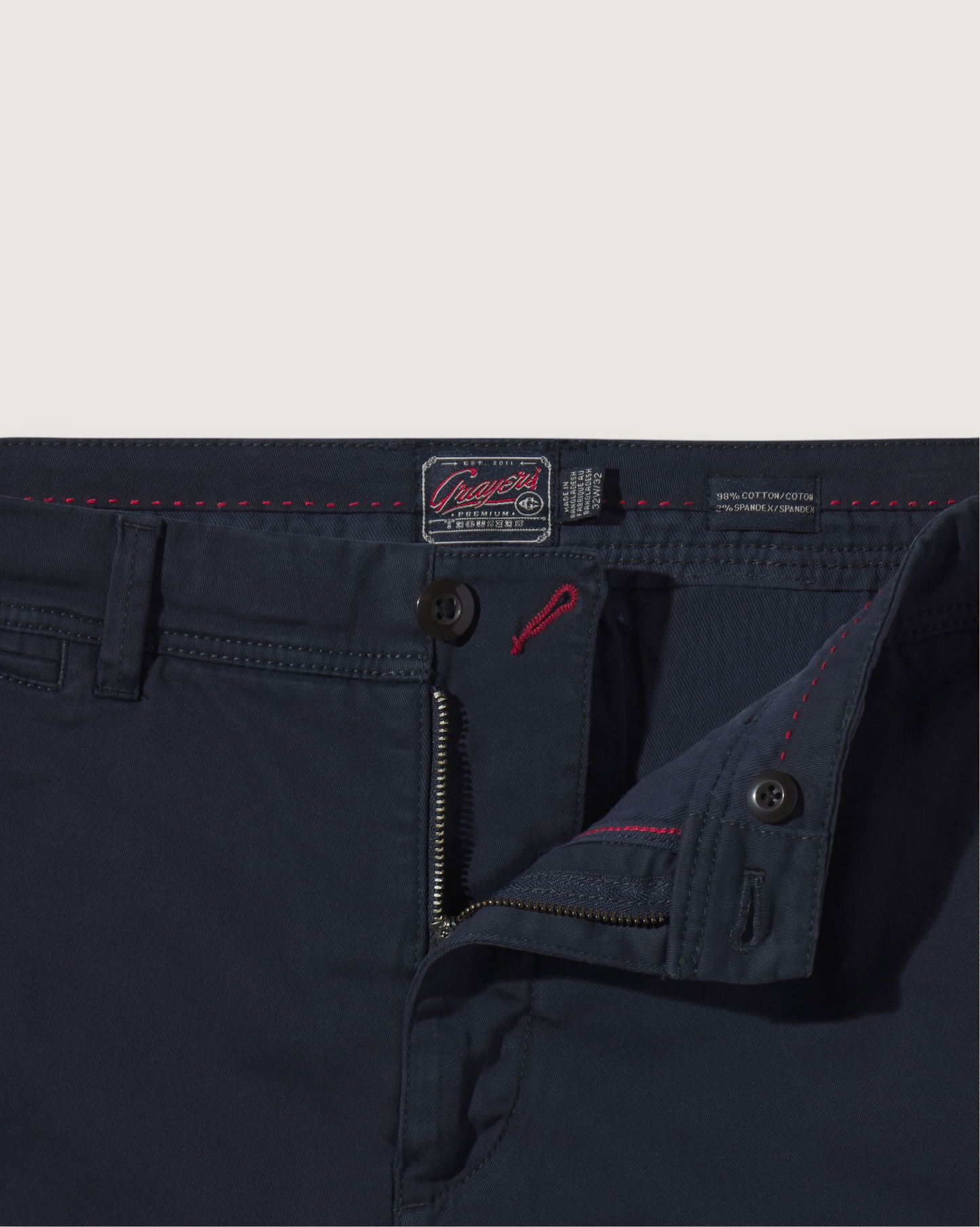 Precision Stretch Classic Fit Chino - Graphite Blue