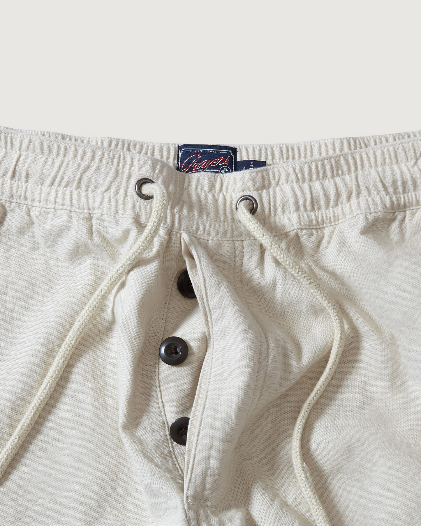Double Cloth Draw Cord Pants - Light Pebble