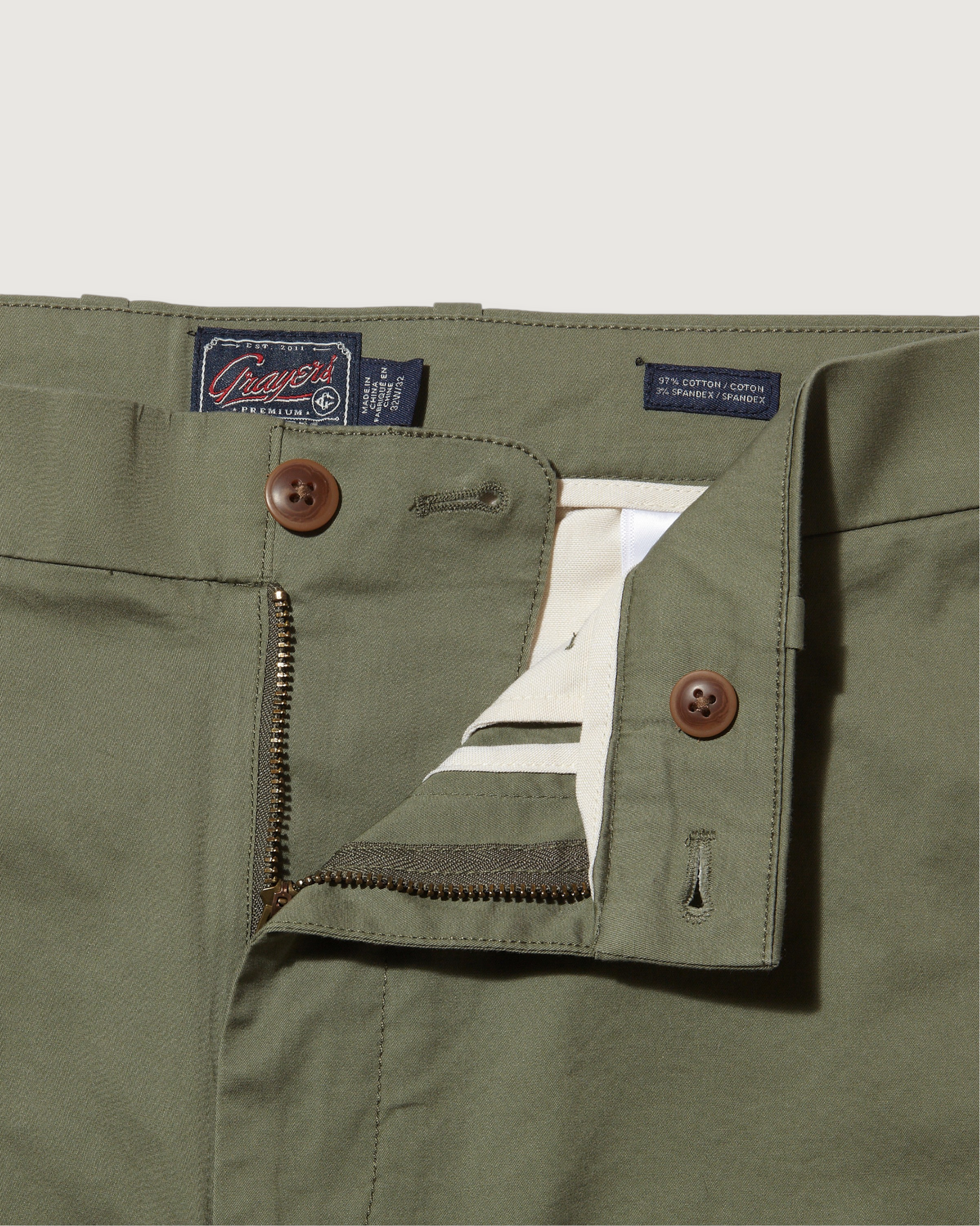Thompson Flex Stretch Chino (Relaxed Fit) - Olivine