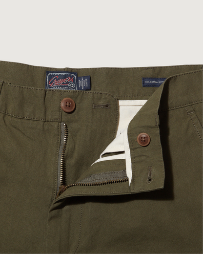 Mercer  Cotton Officer Pants - Dark Olive