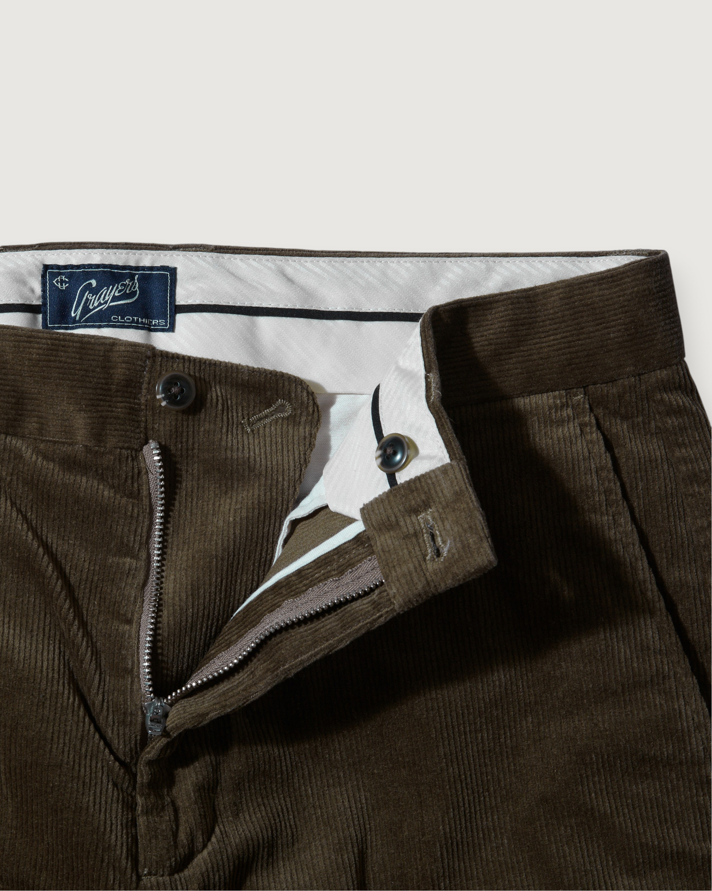 Corduroy Stretch Slim Fit Pants - Mushroom