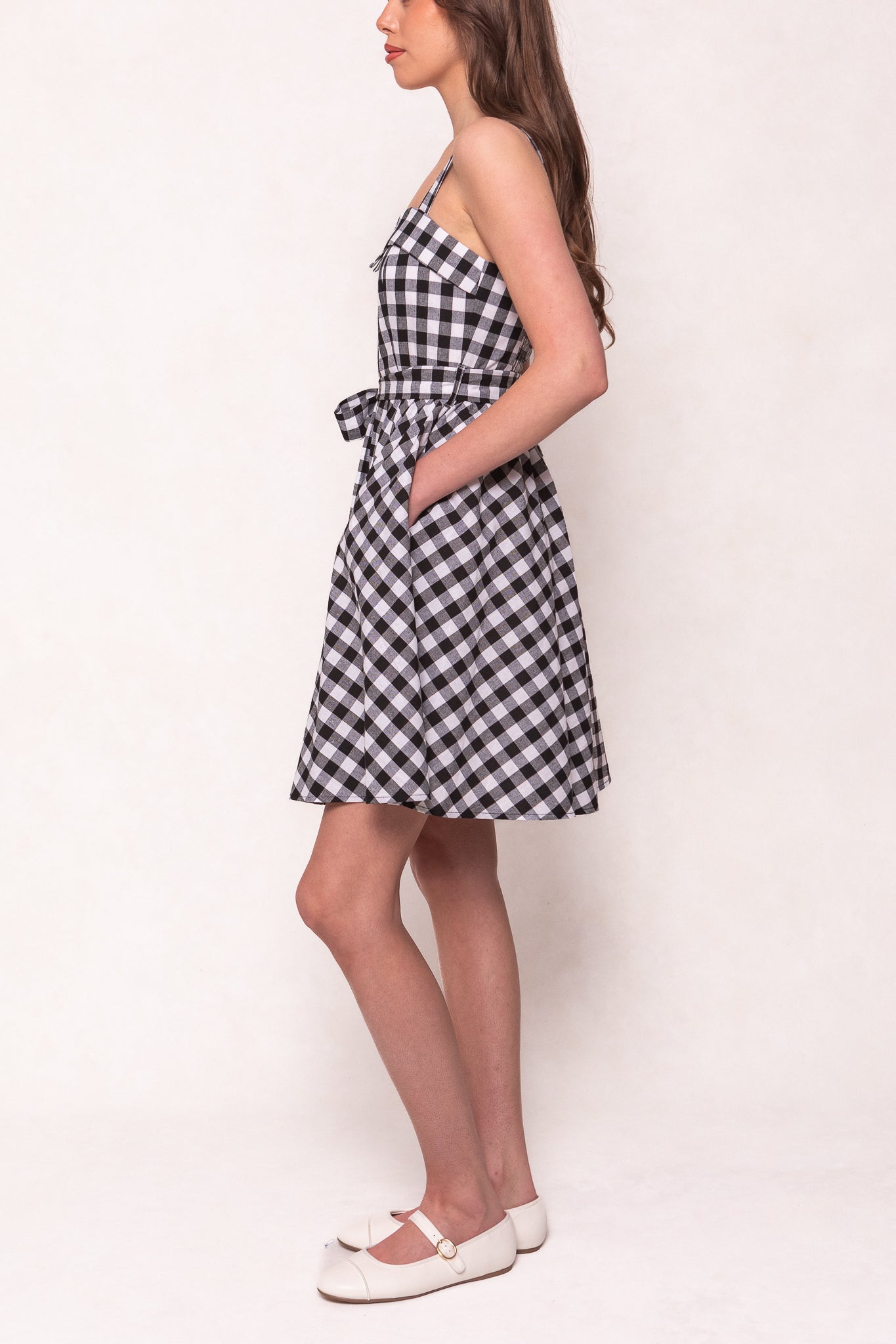 Patty Dress in Black Gingham