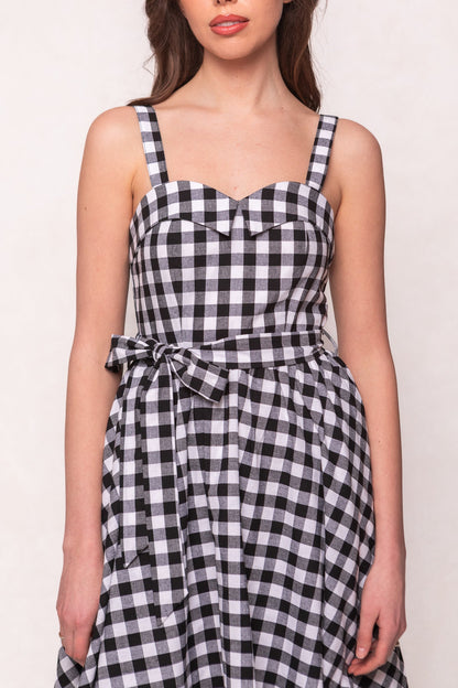 Patty Dress in Black Gingham