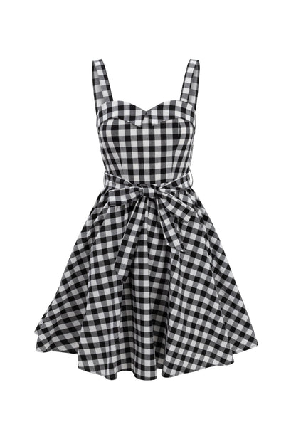 Patty Dress in Black Gingham