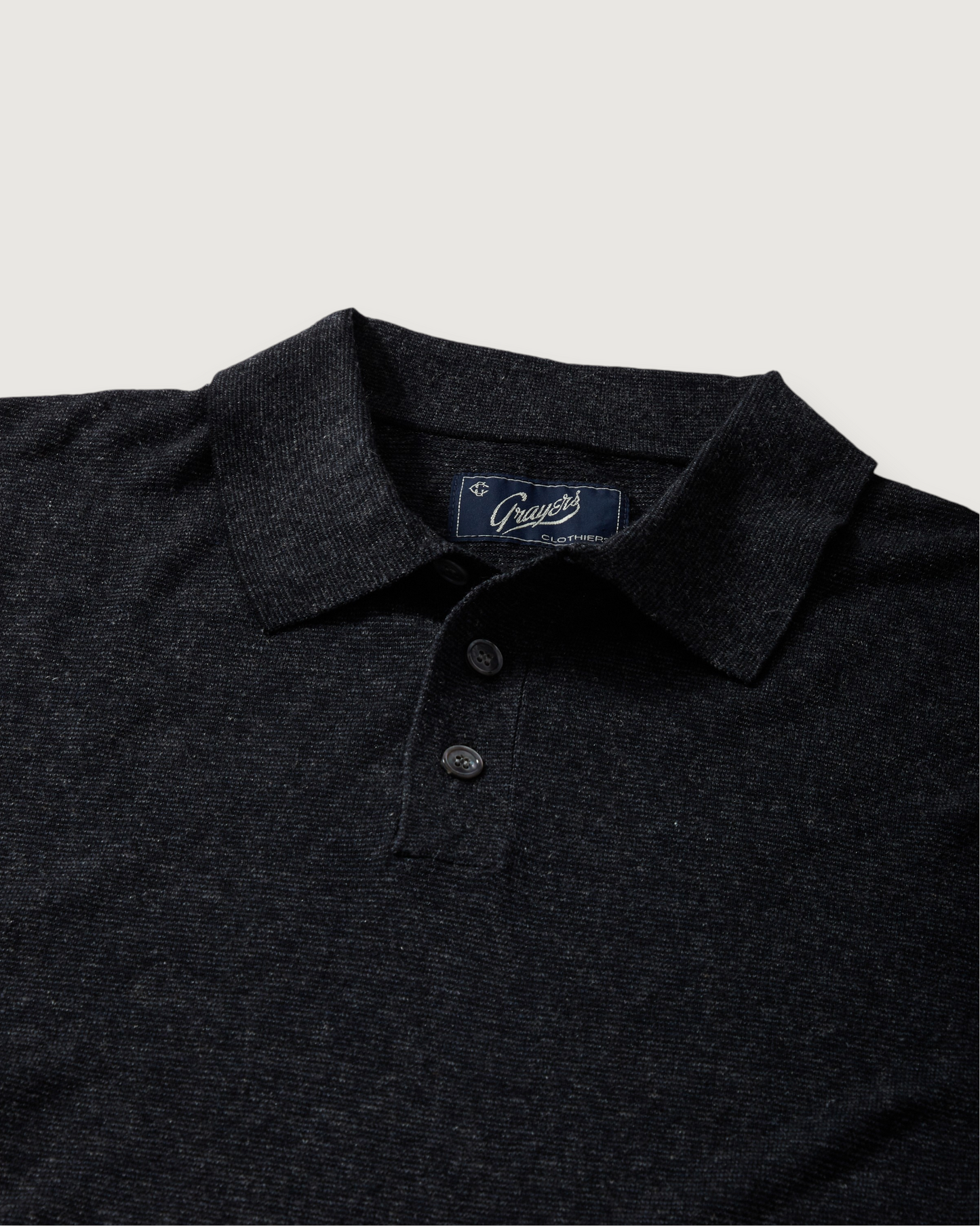 James Featherweight Sweater Polo - Charcoal